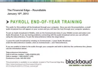 Payroll end-of-year training