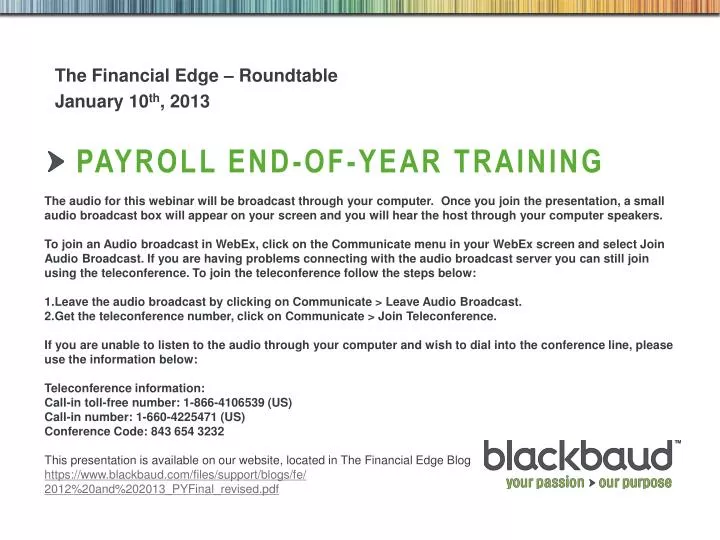 payroll end of year training