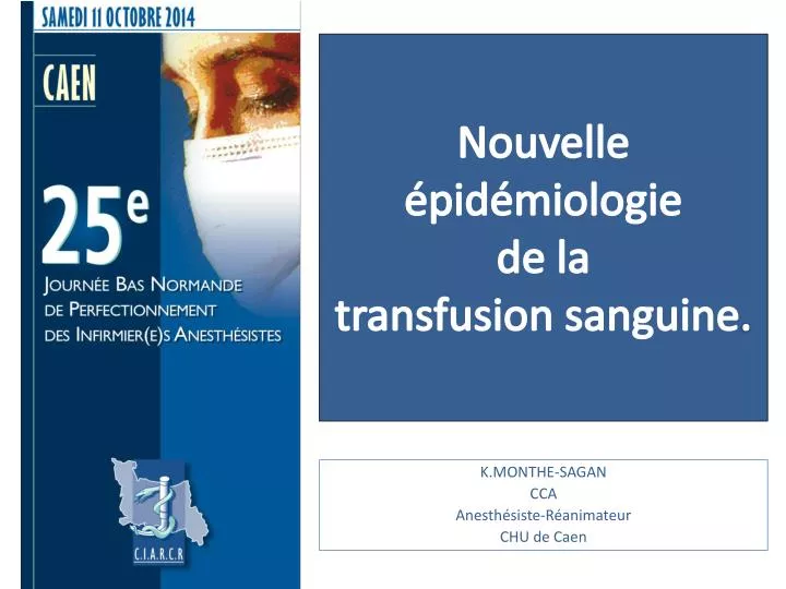 nouvelle pid miologie de la transfusion sanguine