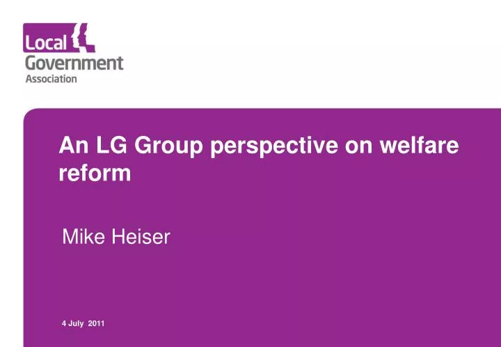 an lg group perspective on welfare reform