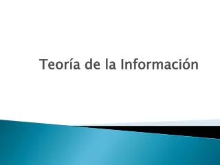 teor a de la informaci n