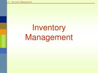 inventory management