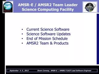 AMSR-E / AMSR2 Team Leader Science Computing Facility