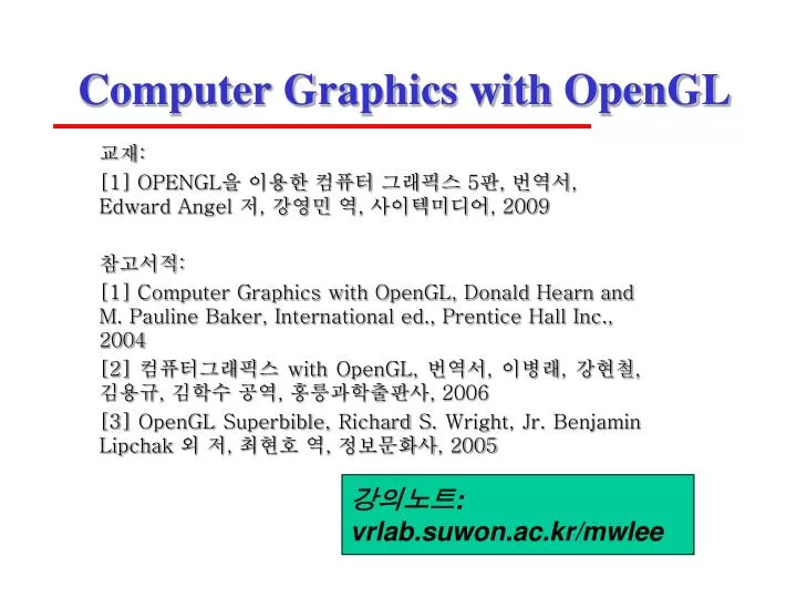 computer graphics with opengl
