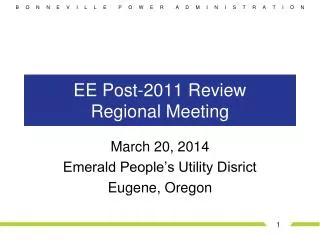 EE Post-2011 Review Regional Meeting