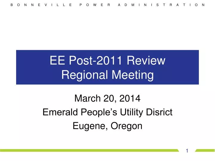ee post 2011 review regional meeting