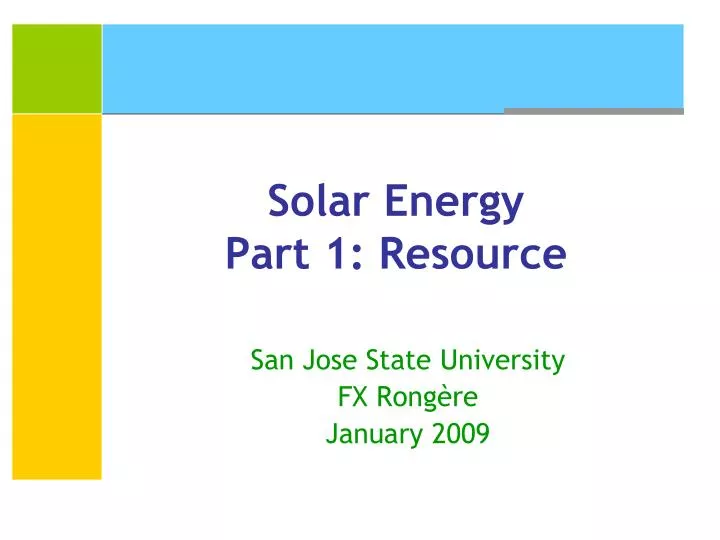 solar energy part 1 resource