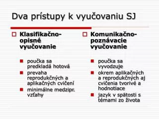 dva pr stupy k vyu ovaniu sj