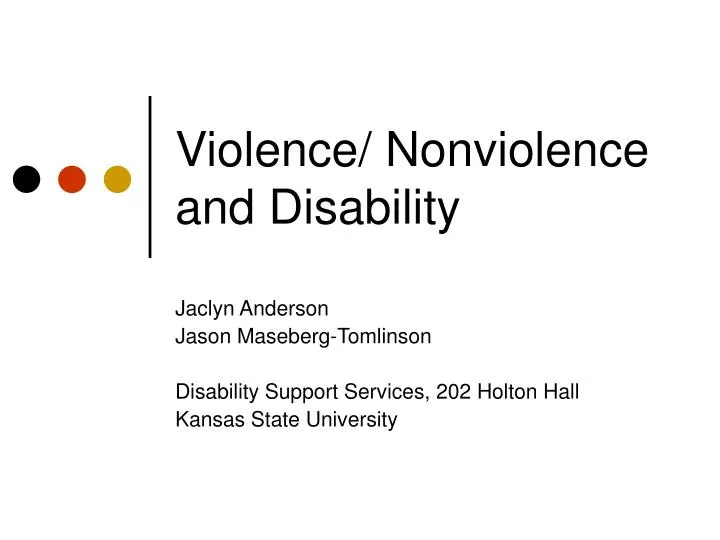 violence nonviolence and disability