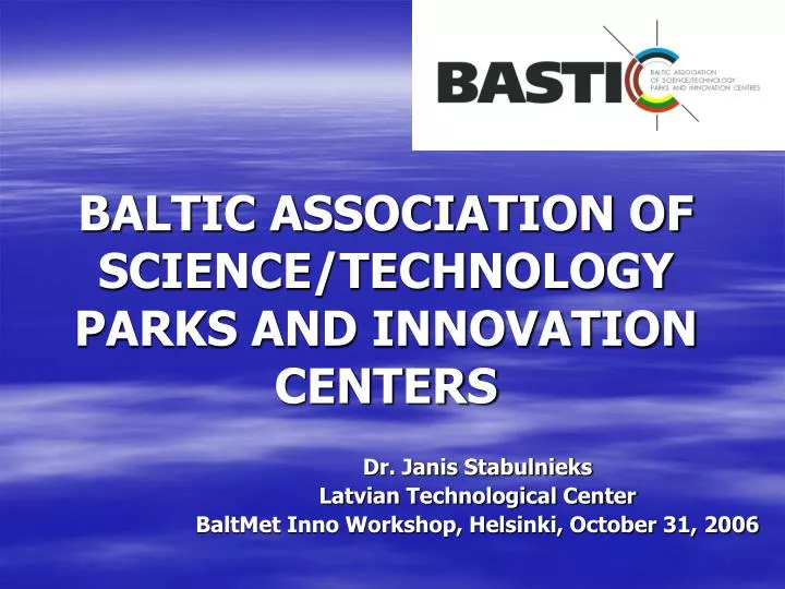 baltic association of science technology parks and innovation centers