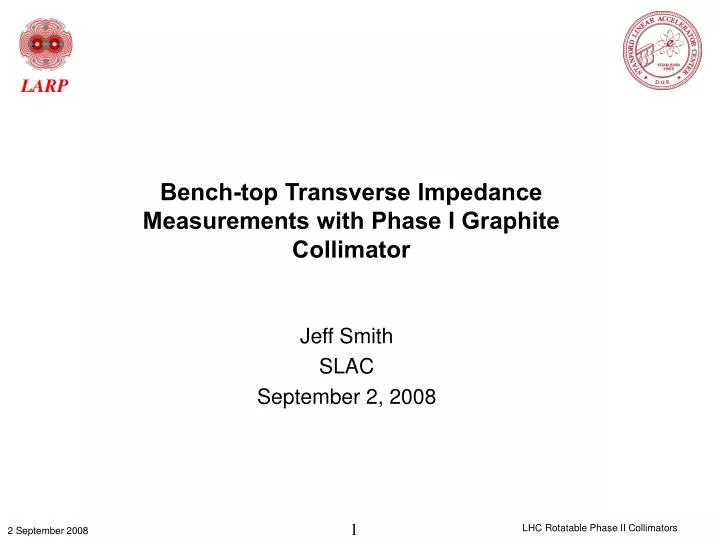 bench top transverse impedance measurements with phase i graphite collimator