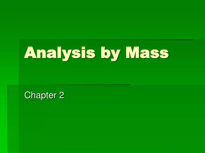 analysis by mass
