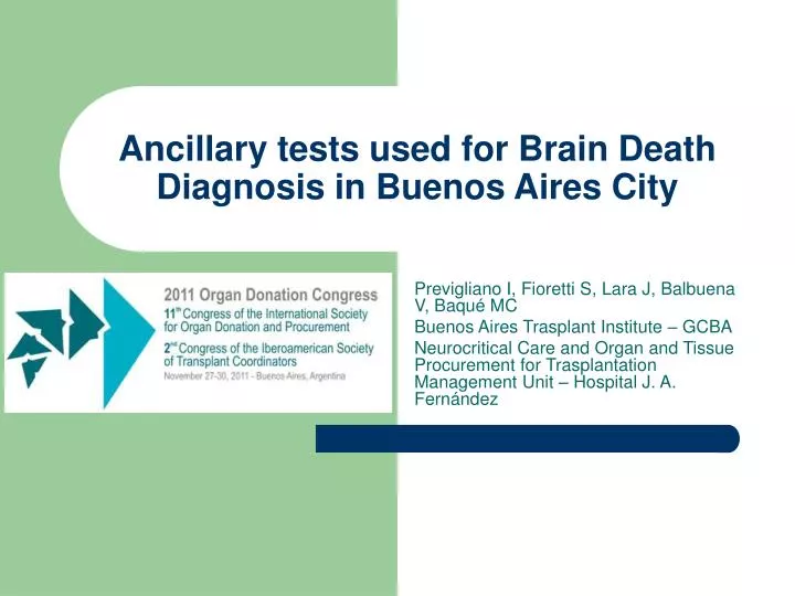 ancillary tests used for brain death diagnosis in buenos aires city
