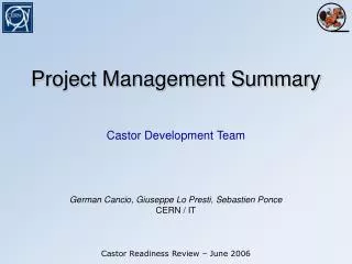 Project Management Summary