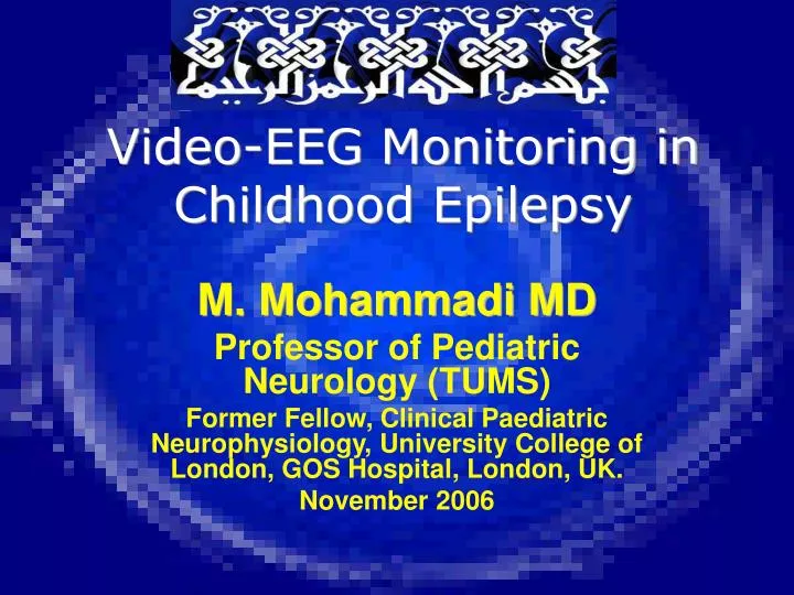 video eeg monitoring in childhood epilepsy