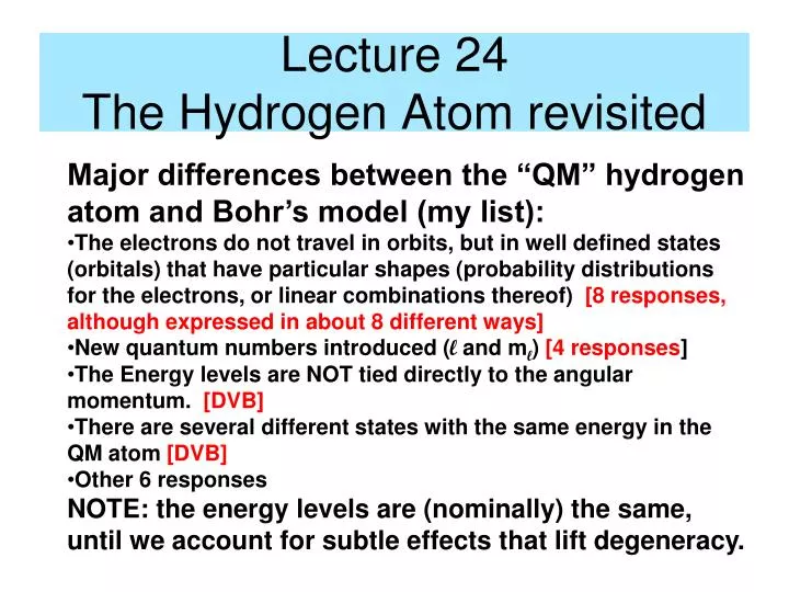 lecture 24 the hydrogen atom revisited