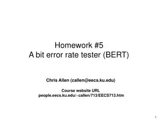 Homework #5 A bit error rate tester (BERT)
