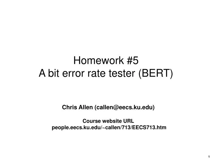 homework 5 a bit error rate tester bert
