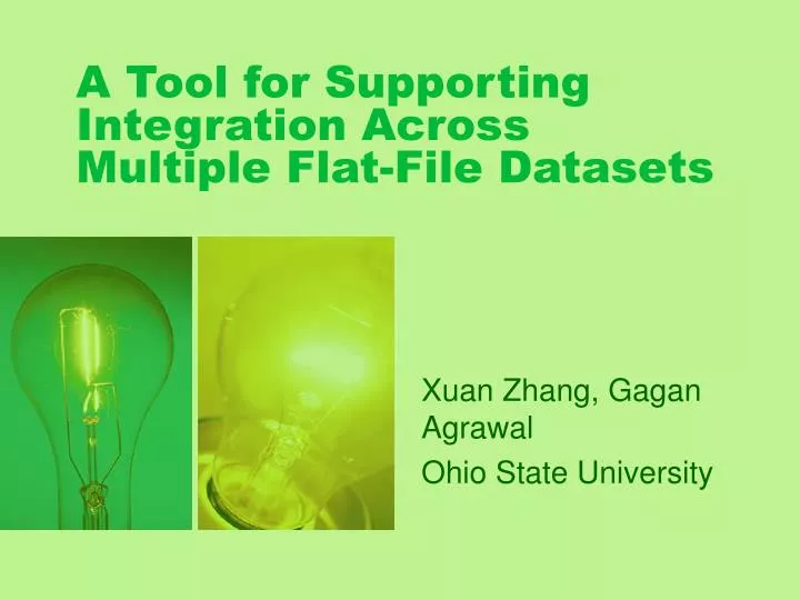 a tool for supporting integration across multiple flat file datasets