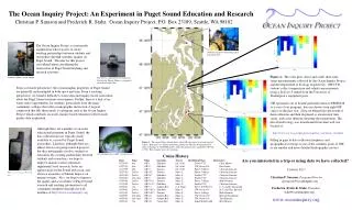 The Ocean Inquiry Project: An Experiment in Puget Sound Education and Research