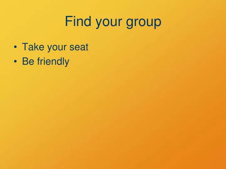 find your group