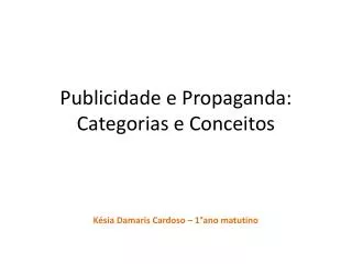 publicidade e propaganda categorias e conceitos
