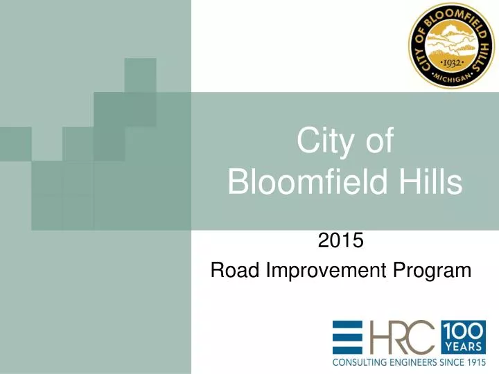 city of bloomfield hills