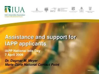 Assistance and support for IAPP applicants