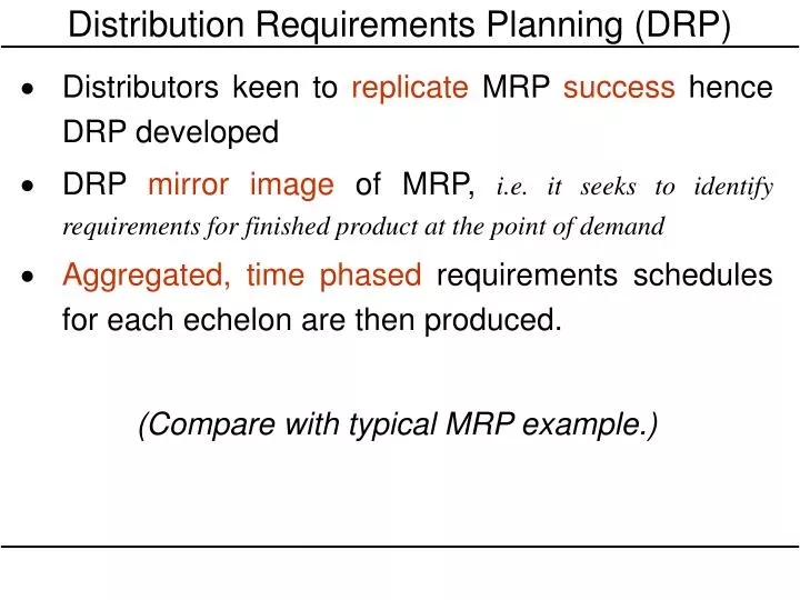 distribution requirements planning drp