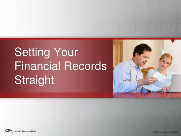setting your financial records straight