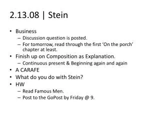 2.13.08 | Stein