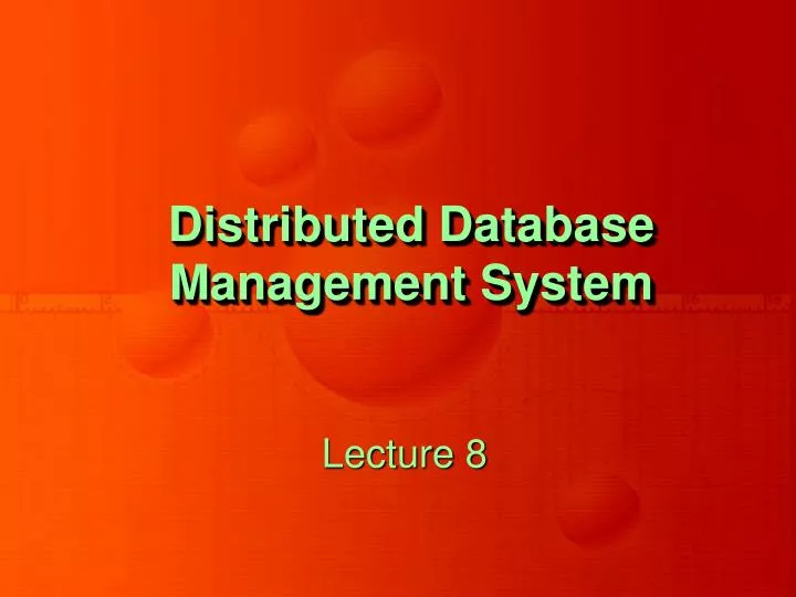 distributed database management system
