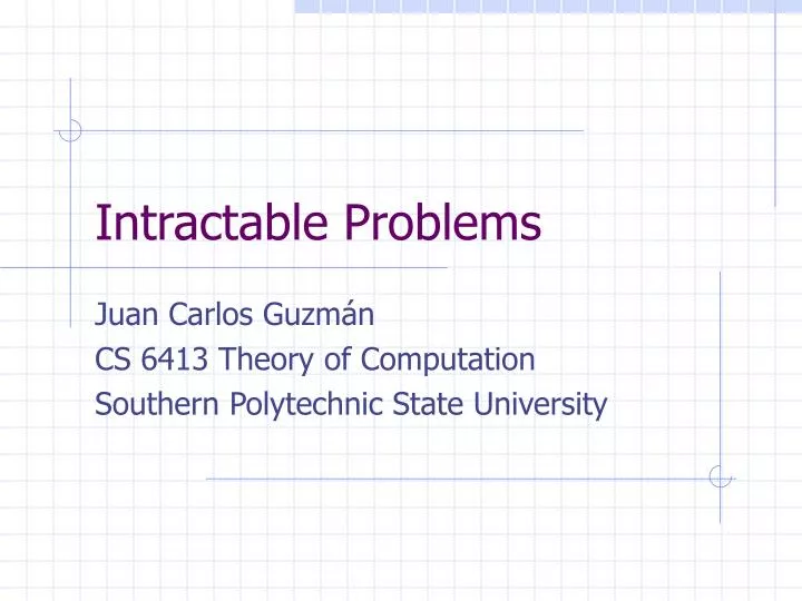 intractable problems
