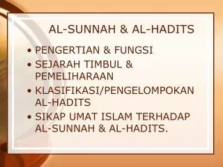 al sunnah al hadits