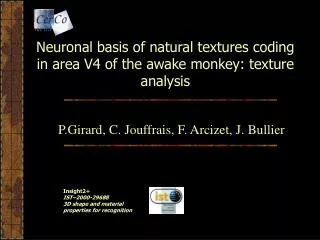 Neuronal basis of natural textures coding in area V4 of the awake monkey: texture analysis