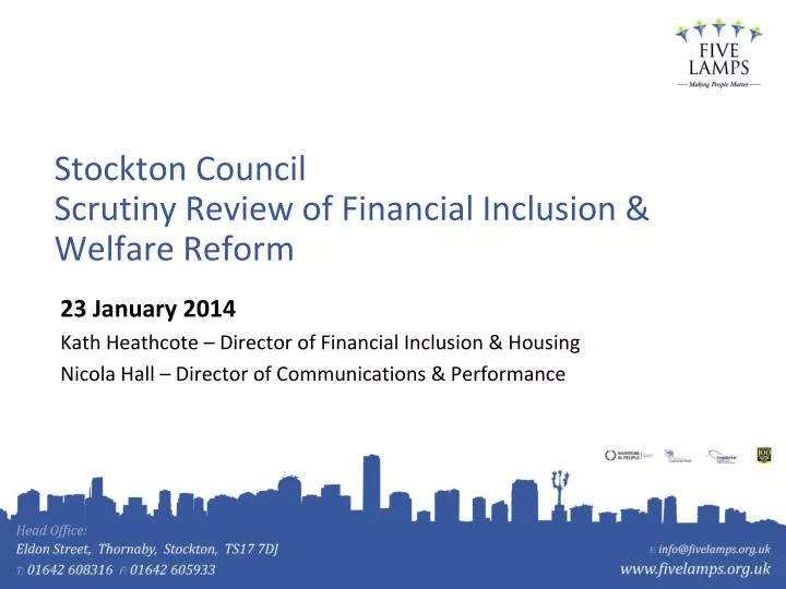 stockton council scrutiny review of financial inclusion welfare reform