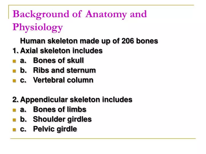 background of anatomy and physiology