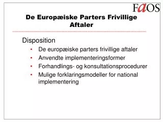 De Europæiske Parters Frivillige Aftaler