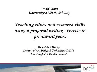 Teaching ethics and research skills using a proposal writing exercise in pre-award years