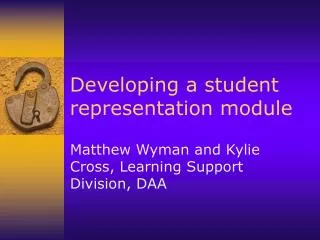 Developing a student representation module