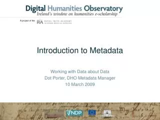 Introduction to Metadata