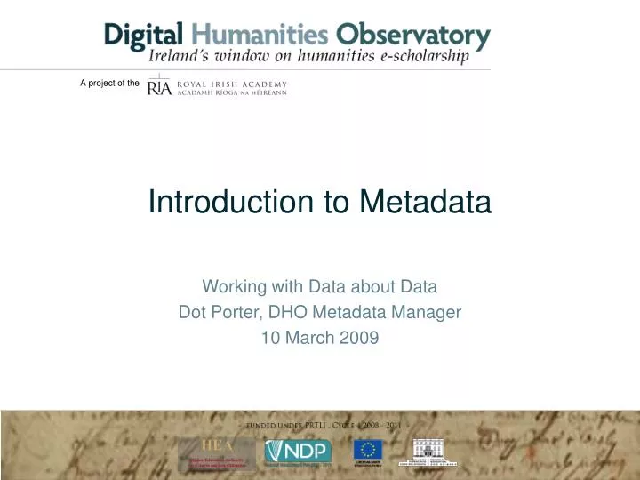 introduction to metadata