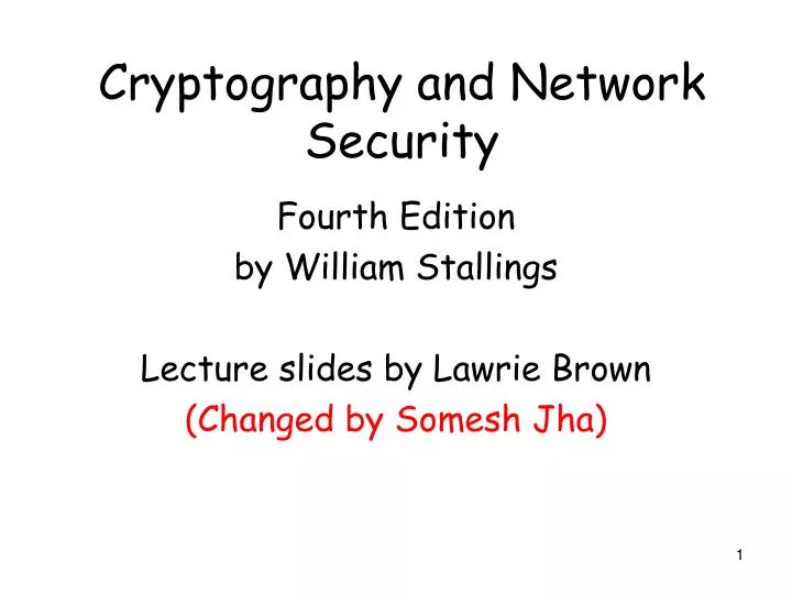 cryptography and network security