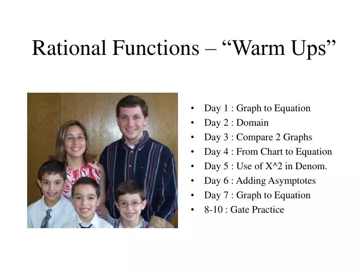rational functions warm ups