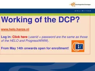 Working of the DCP? helo.hanze.nl