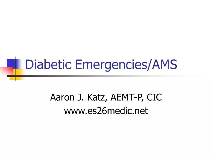 diabetic emergencies ams