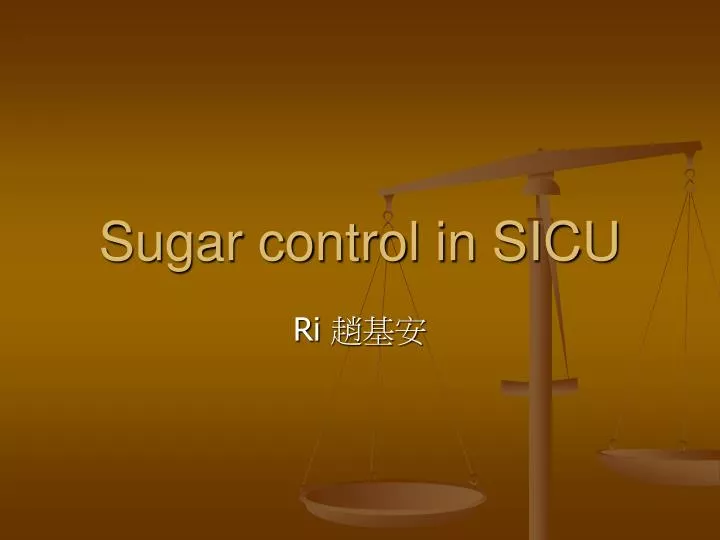 sugar control in sicu
