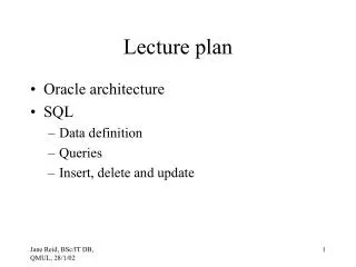 Lecture plan