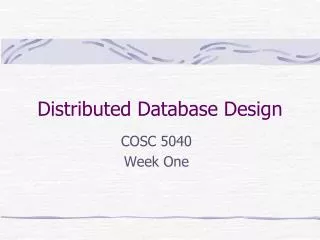distributed database design