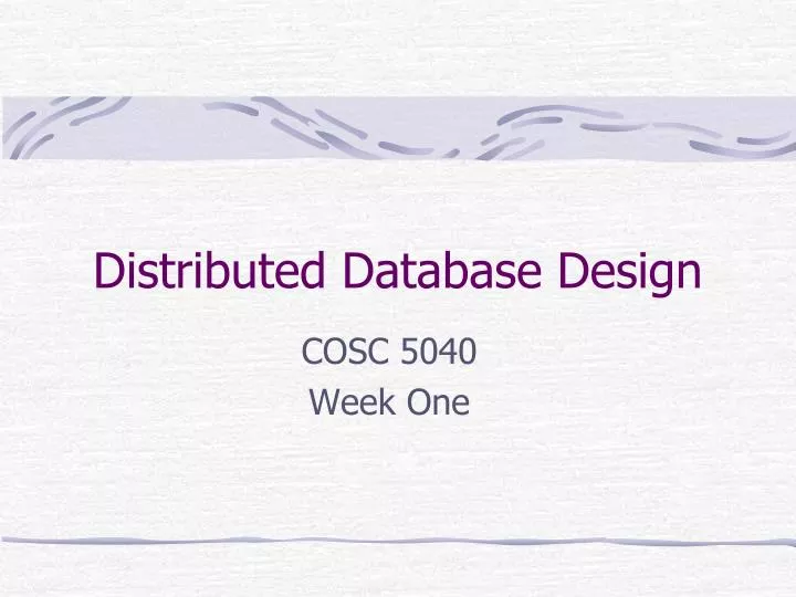 distributed database design
